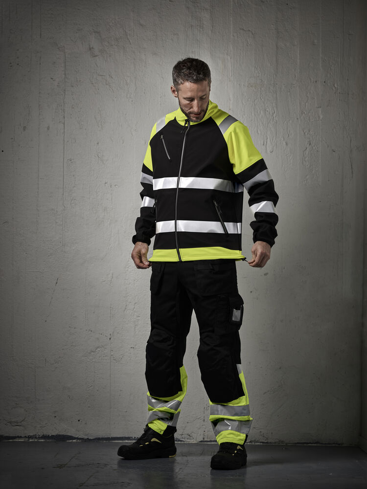 Jobman - 2134 Hi-Vis Stretch Trousers Core HP Zwart/Geel 104