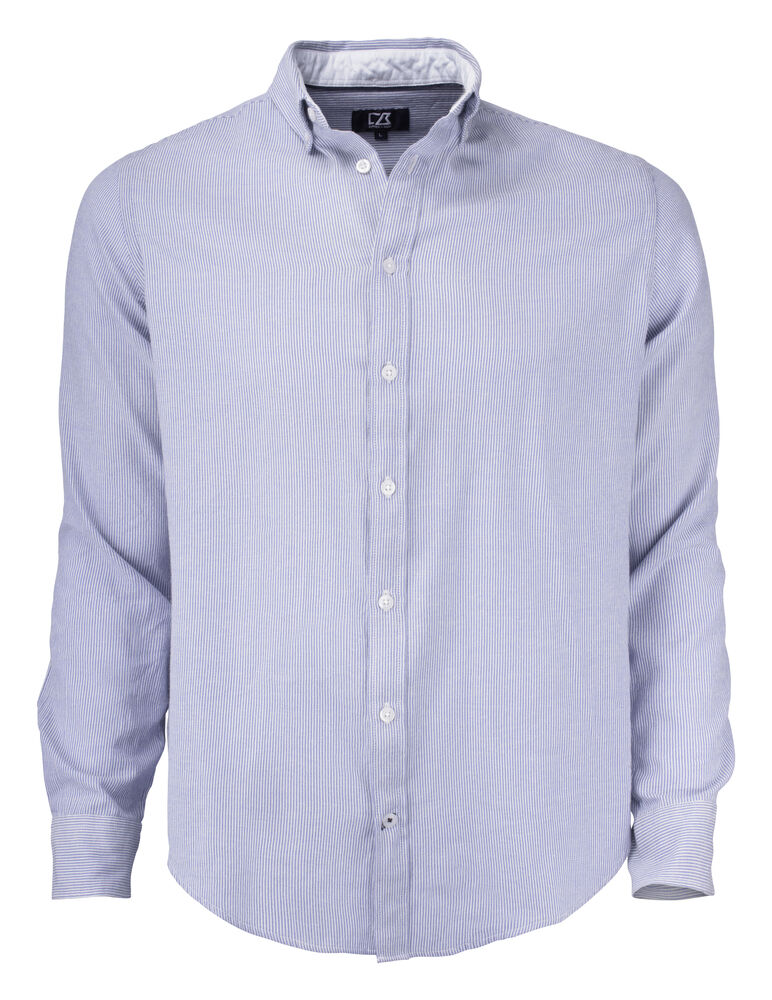 Cutter & Buck - Belfair Oxford Shirt Heren - French blauw/ Wit gestreept