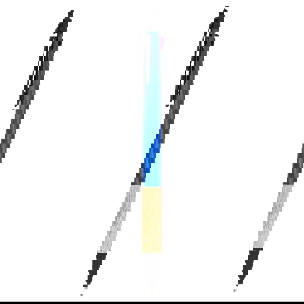 3-kleuren pen met bamboe grip
