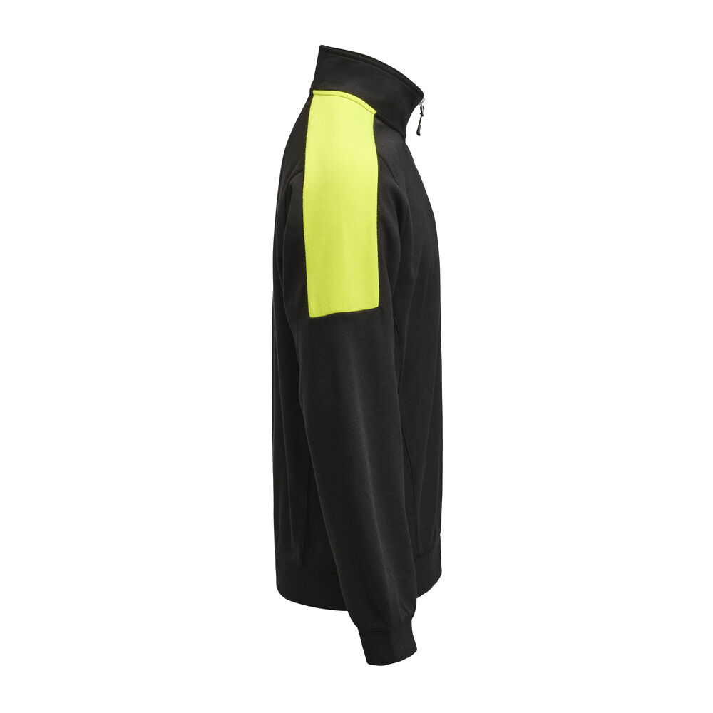 Jobman - 5401 Halfzip Sweatshirt Zwart/HV Geel XL