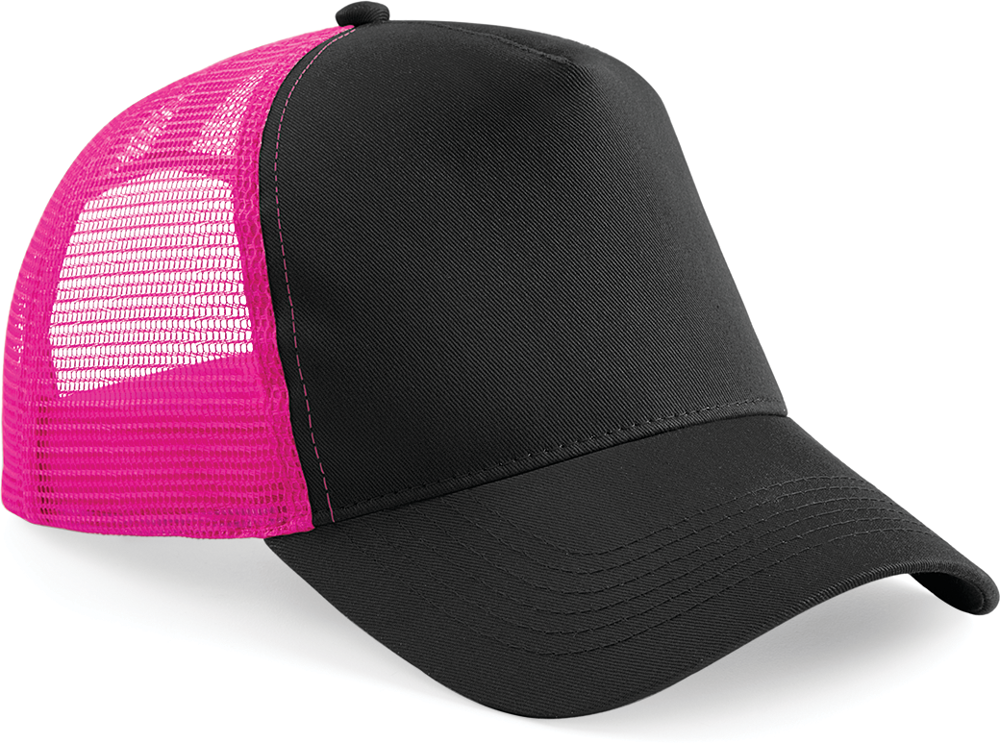 B640 - Snapback truckerpet - Black / Fuchsia