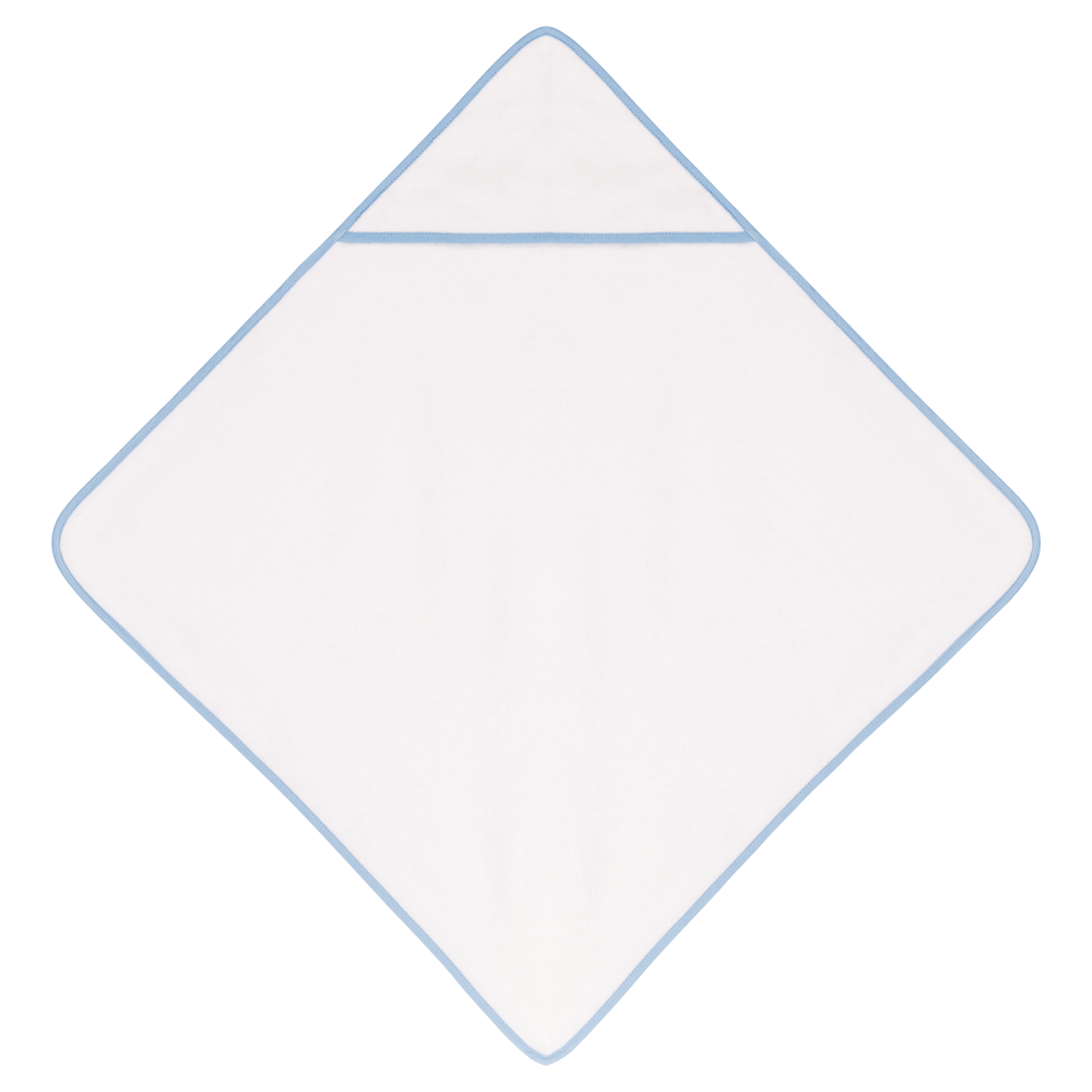 K124 - Baby Badhanddoek - White / Sky Blue