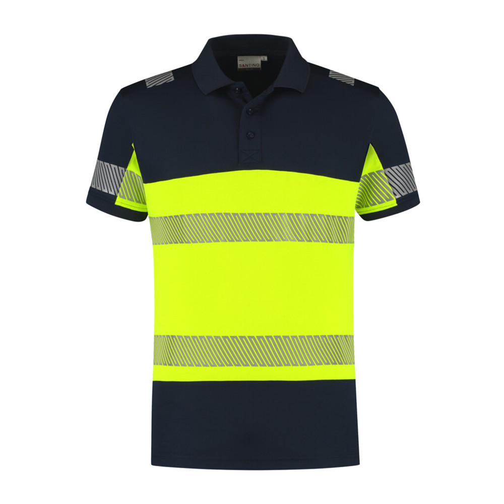 Santino Poloshirt Heda - Real Navy / Fluor Yellow