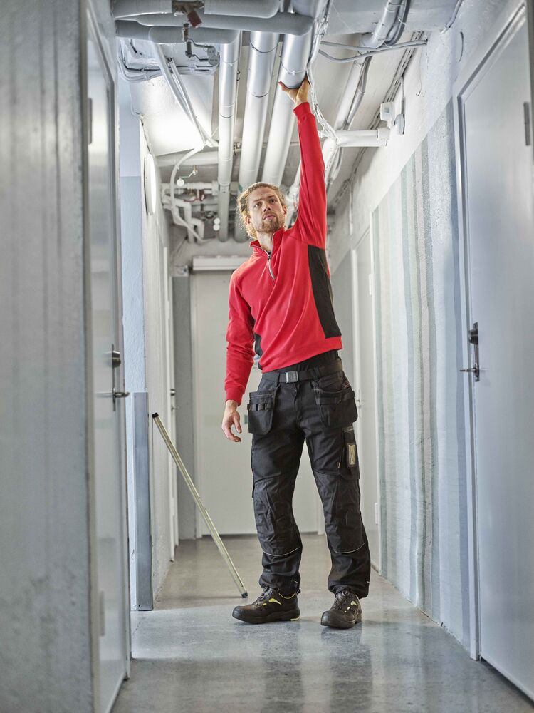 Jobman - 5401 Halfzip Sweatshirt Zwart/HV Geel XL