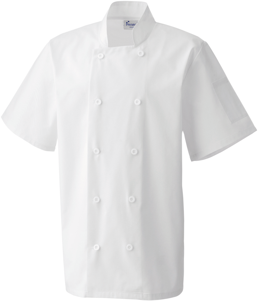 PR656 - Short Sleeve Chefs Jacket - White