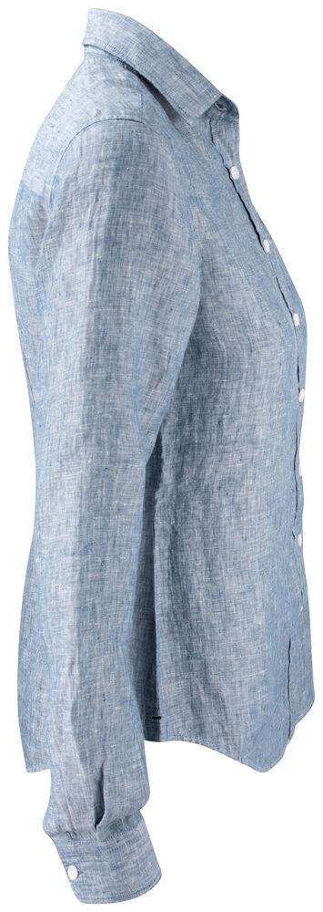 Cutter & Buck - Summerland Linen Shirt Dames Denim Mélange XL