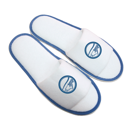 Paar slippers, badstof en open teen - donkerblauw