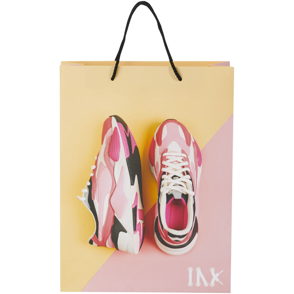 Handgemaakte 170 g/m2 integra papieren tas met PP woven handgrepen - 31 x 12 x 41 cm