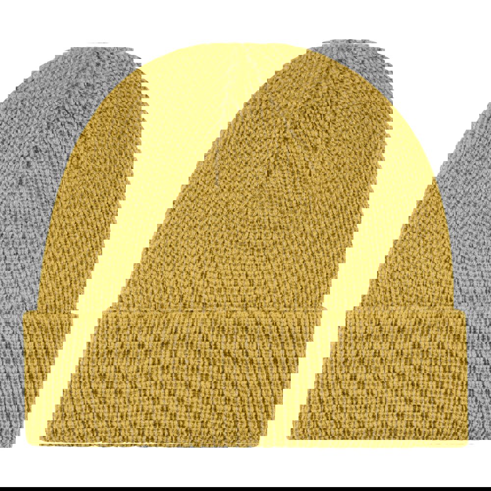 Grof gebreide fisher muts - Mosterdgeel (PMS 110c) / Mosterdgeel