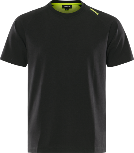 Heavy stretch T-shirt 7553 GTME - Zwart/hi-vis geel