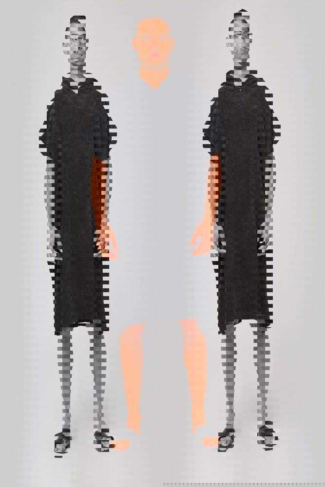 PA581 - Uniseks poncho met capuchon van badstof