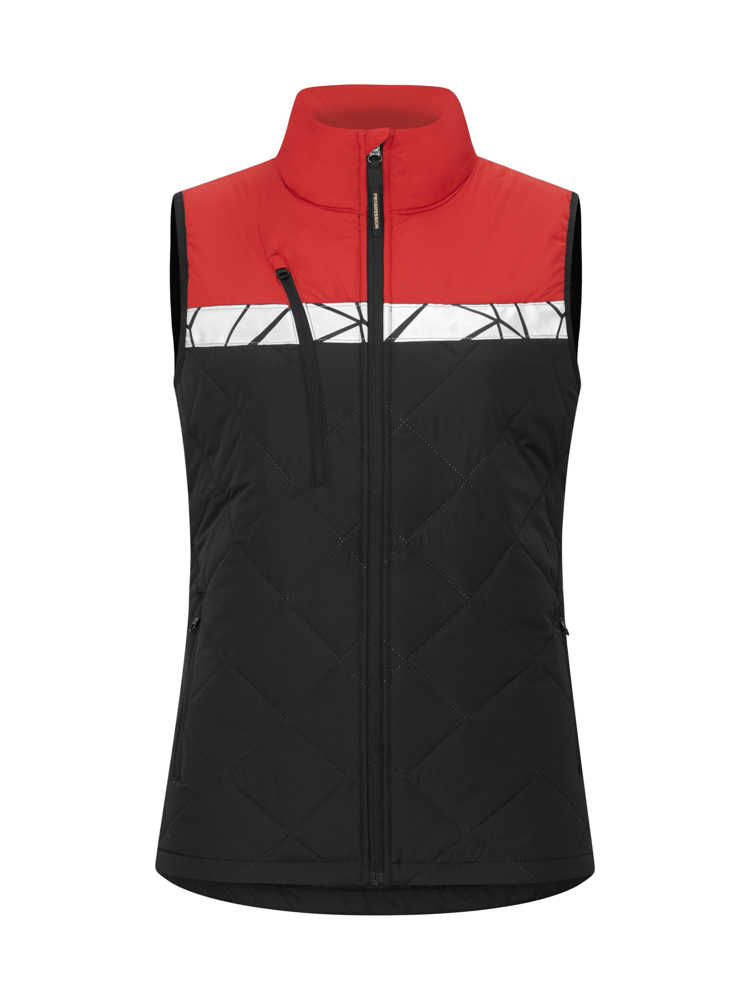 7701 BODYWARMER DAMES - Zwart/Rood