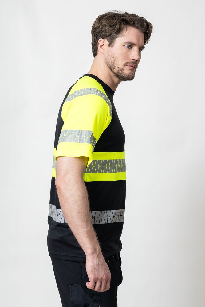 Jobman - 5226 T-shirt Hi-Vis Zwart/Geel XL