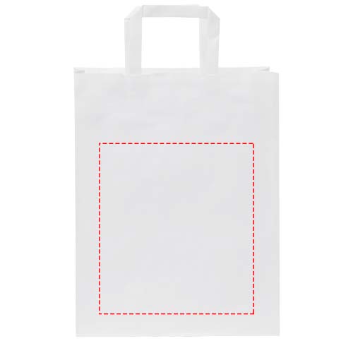 Papieren tas 80-90 g/m2 gemaakt van kraftpapier met platte handgrepen - 25 x 11 x 32 cm