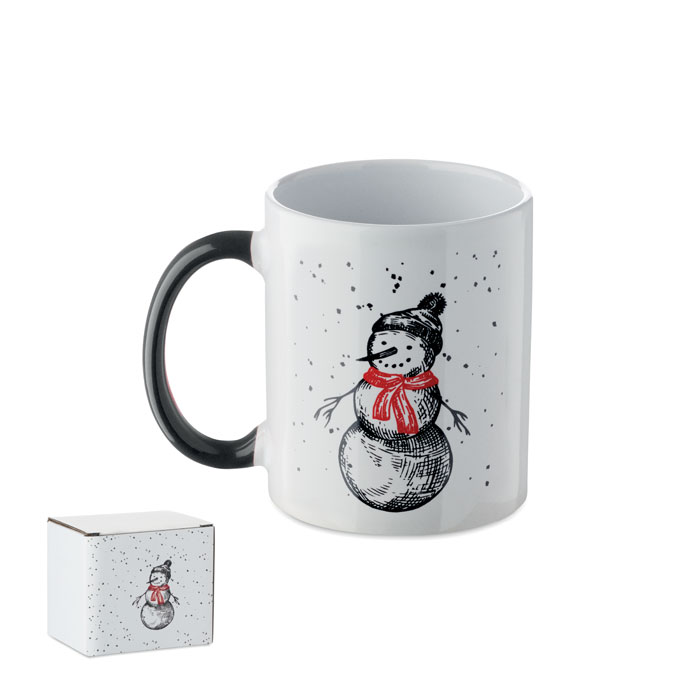FESTIMUG - Keramische kerst mok 300ml - Zwart/Rood
