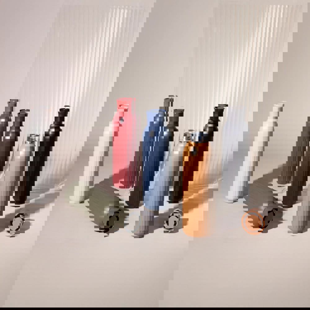 Sagaform Tekla Push stalen fles met druk dop gerecycled) 500 ml