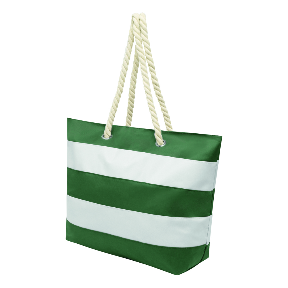 SYLT - Strandtas van 300D polyester - groen, wit
