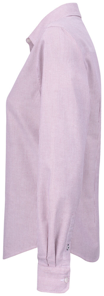 Cutter & Buck - Belfair Oxford Shirt Dames Burgundy/Wit gestreept M