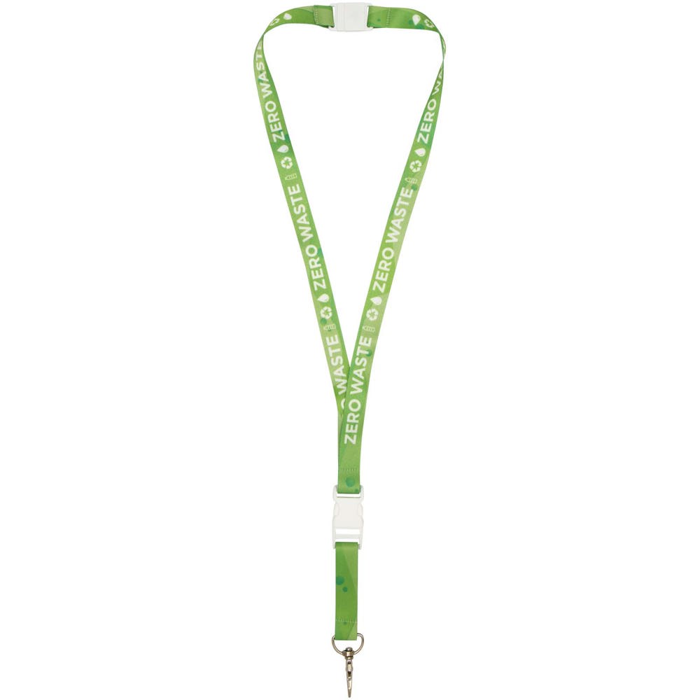 Balta gerecycled PET lanyard met safety breakaway sluiting en gesp - Wit, Wit