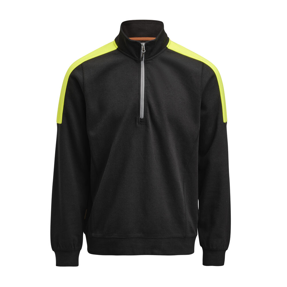 Jobman - 5401 Halfzip Sweatshirt Zwart/HV Geel XL
