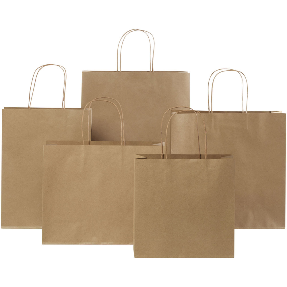 Papieren tas 120 g/m2 gemaakt van kraftpapier met gedraaide handgrepen - 24 x 9 x 32 cm
