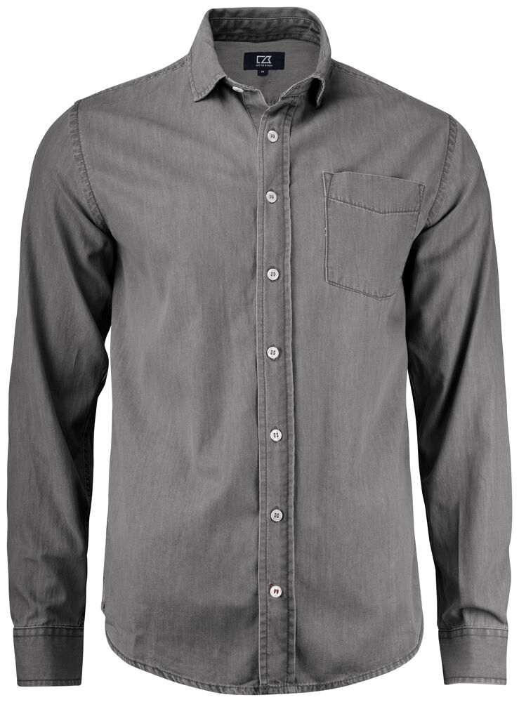 Cutter & Buck - Ellensburg Denim Shirt Heren - Demin Grijs