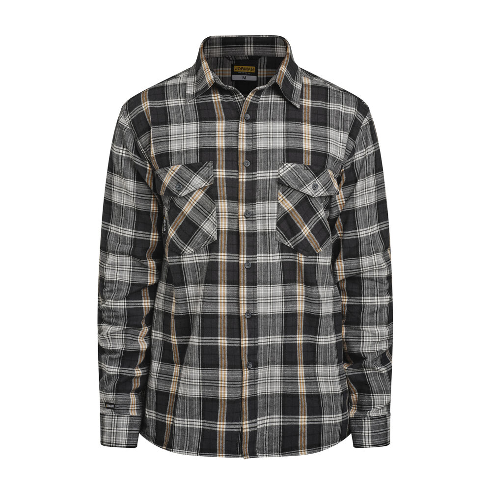 Jobman - 5138 Flannel Shirt - grijs/oranje