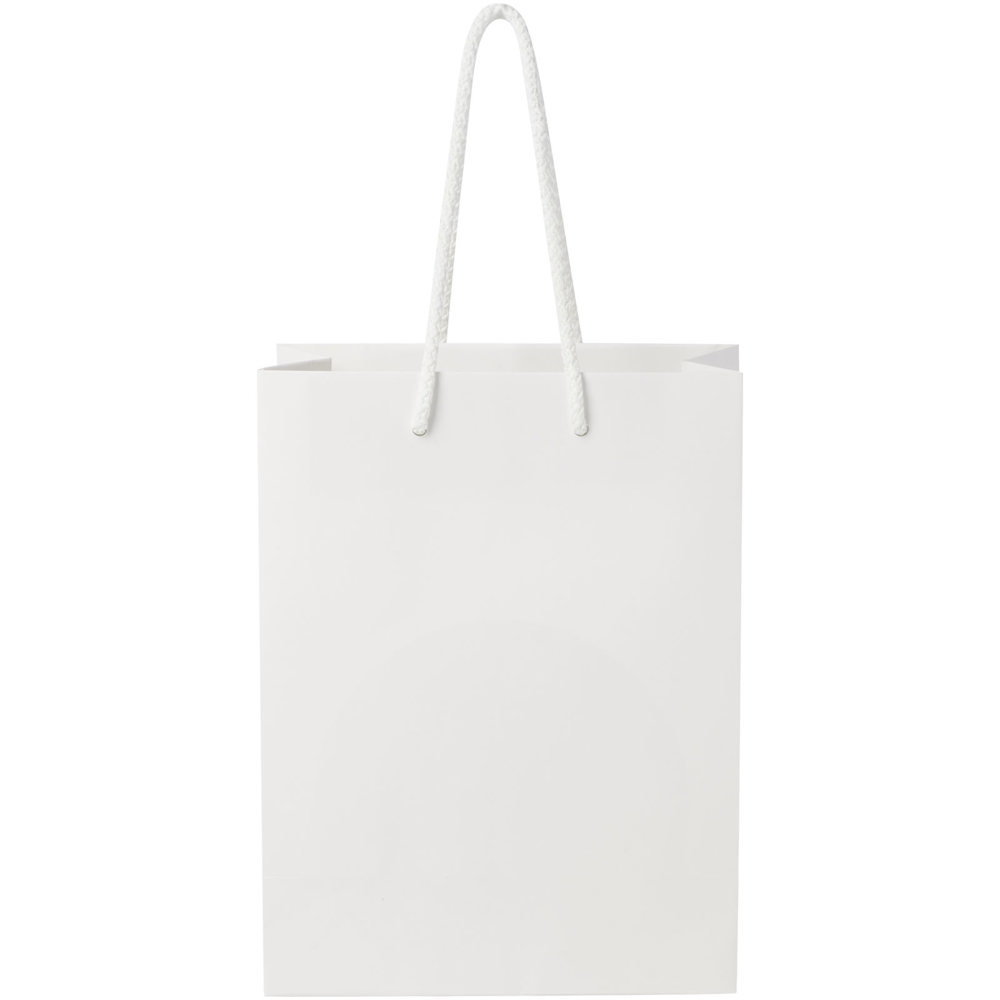 Handgemaakte 170 g/m2 integra papieren tas met PP woven handgrepen - 18 x 9 x 23 cm