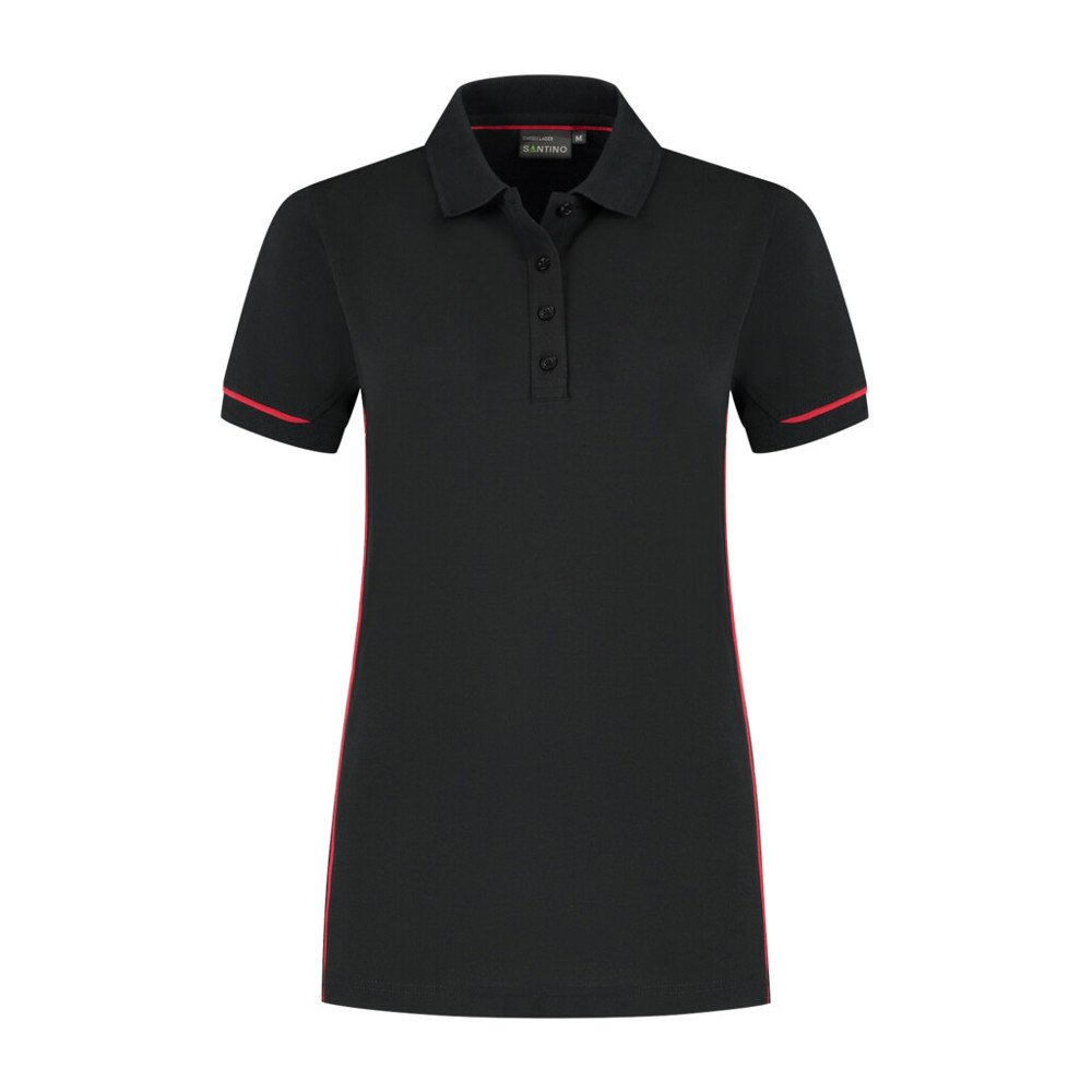Santino Poloshirt Carsen Ladies - Black / Red