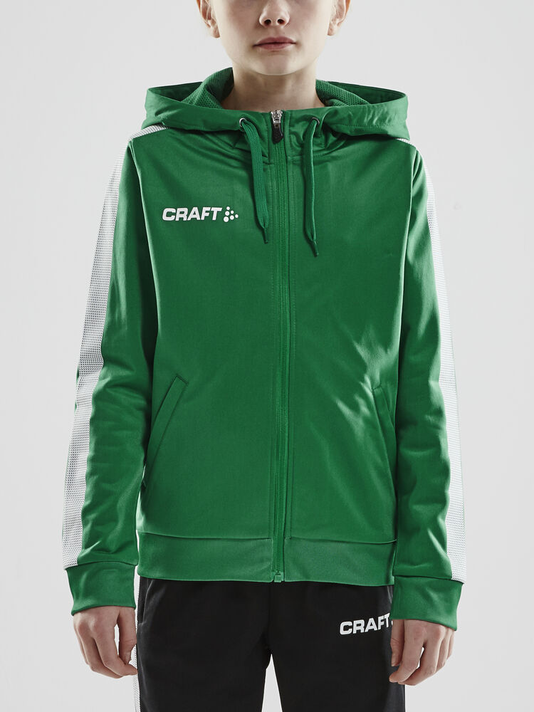 Craft - Pro Control Hood Jacket Jr Team Green/White 158/164