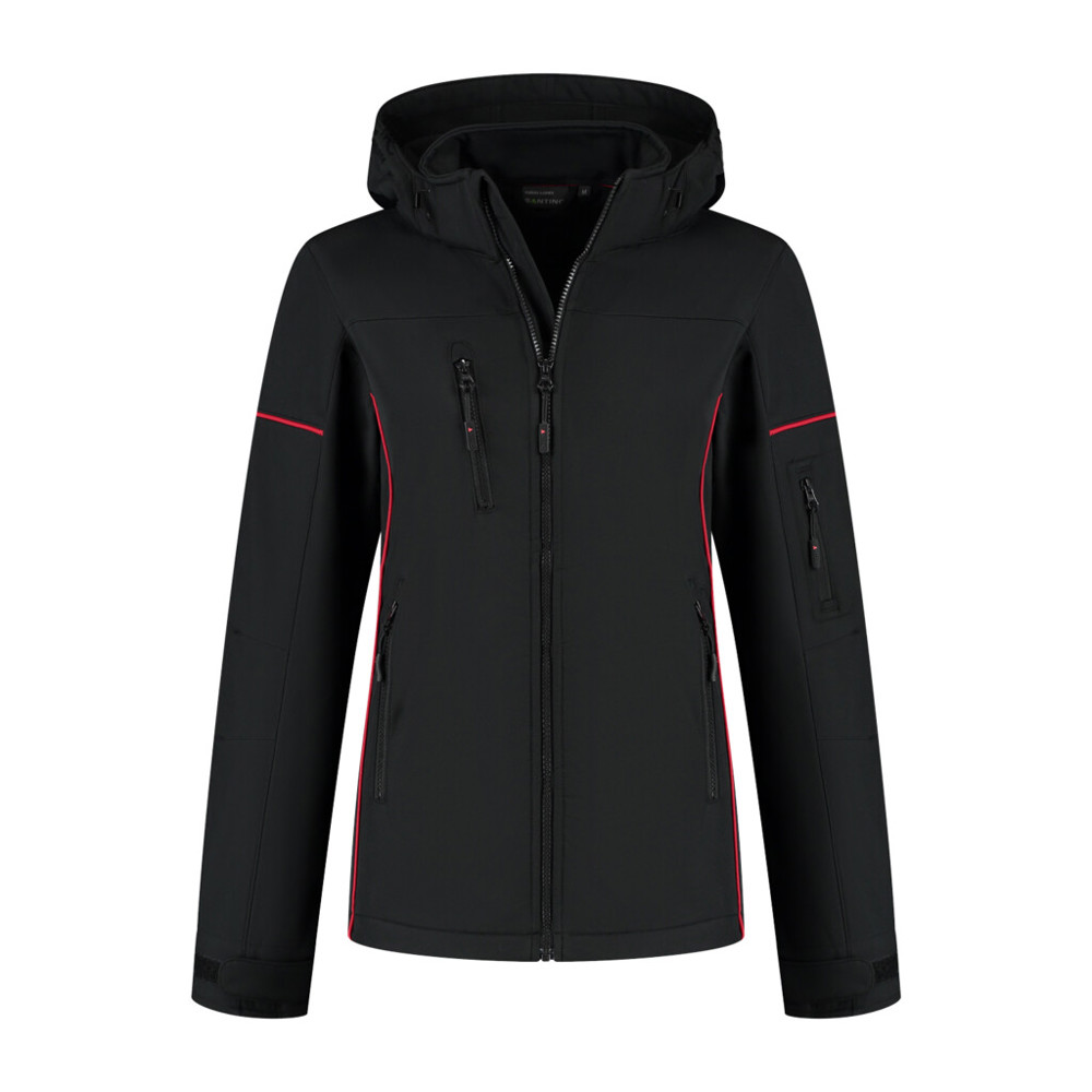 Santino Softshell Jacket Curtis Ladies - Black / Red