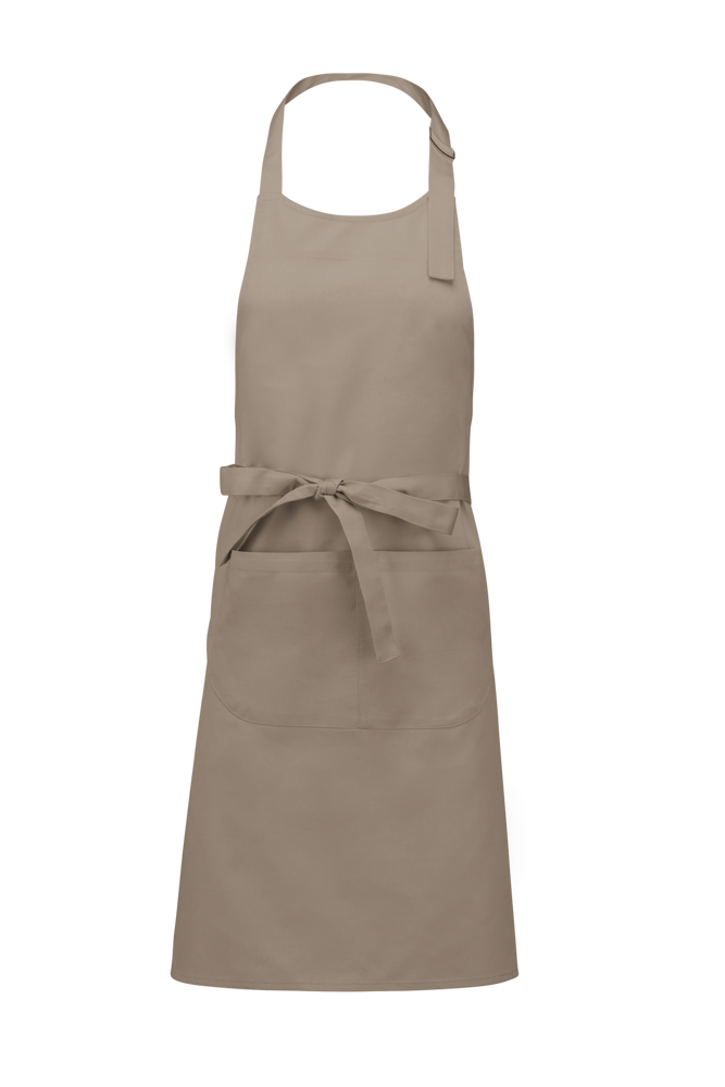 K885 - Katoenen schort met zak - beige