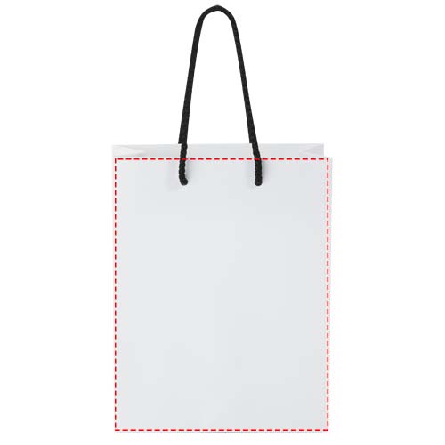 Handgemaakte 170 g/m2 integra papieren tas met PP woven handgrepen - 18 x 9 x 23 cm
