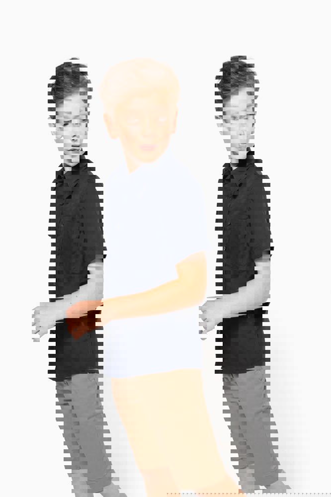 K520C - Kinder poplin overhemd korte mouwen