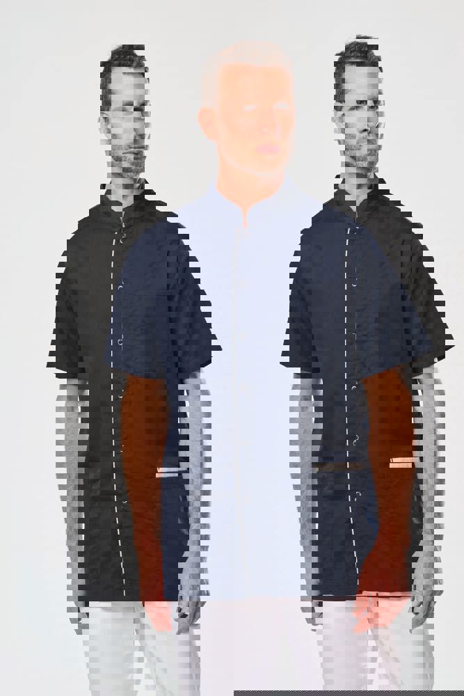 WK505C - Herenoverhemd in polykatoen met drukknopen