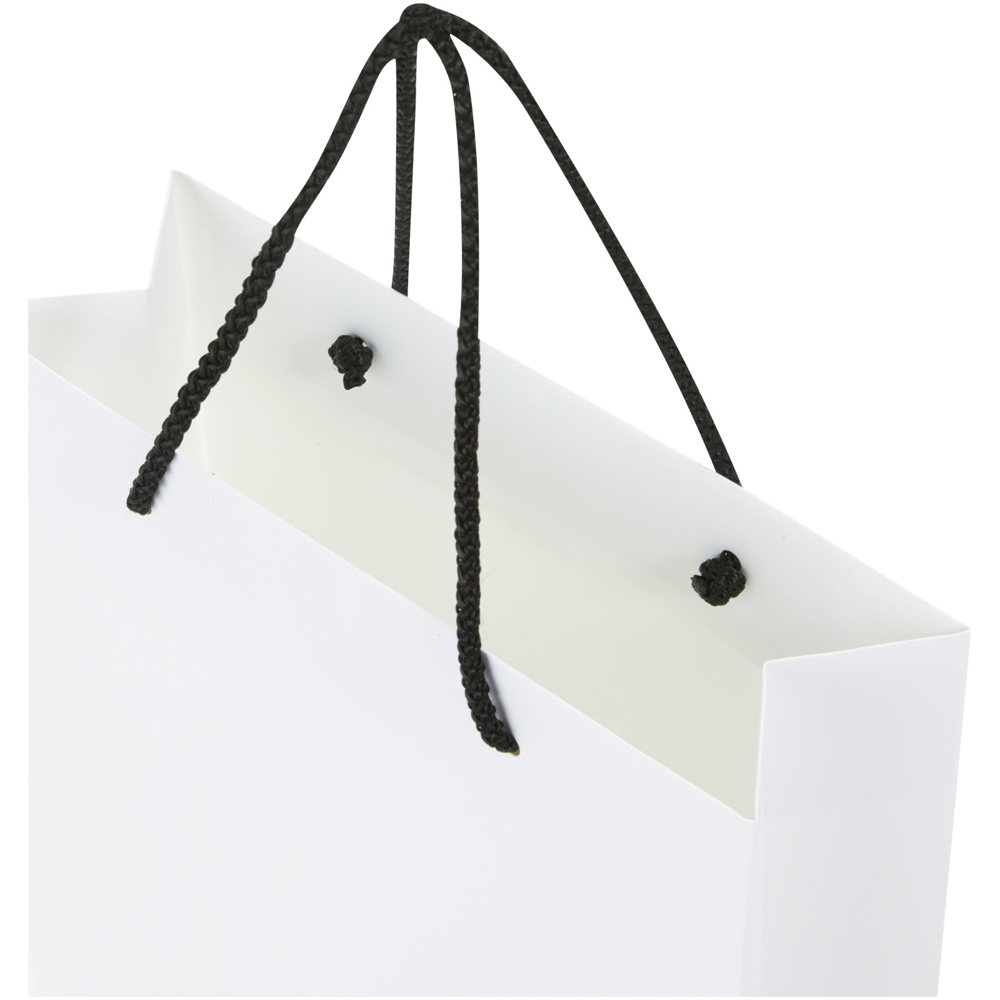 Handgemaakte 170 g/m2 integra papieren tas met PP woven handgrepen - 24 x 9 x 36 cm