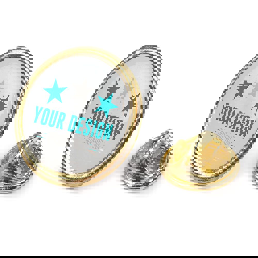 Badge metalen pin Ø20mm - Goud satijn