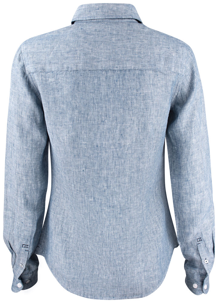 Cutter & Buck - Summerland Linen Shirt Dames Denim Mélange XL