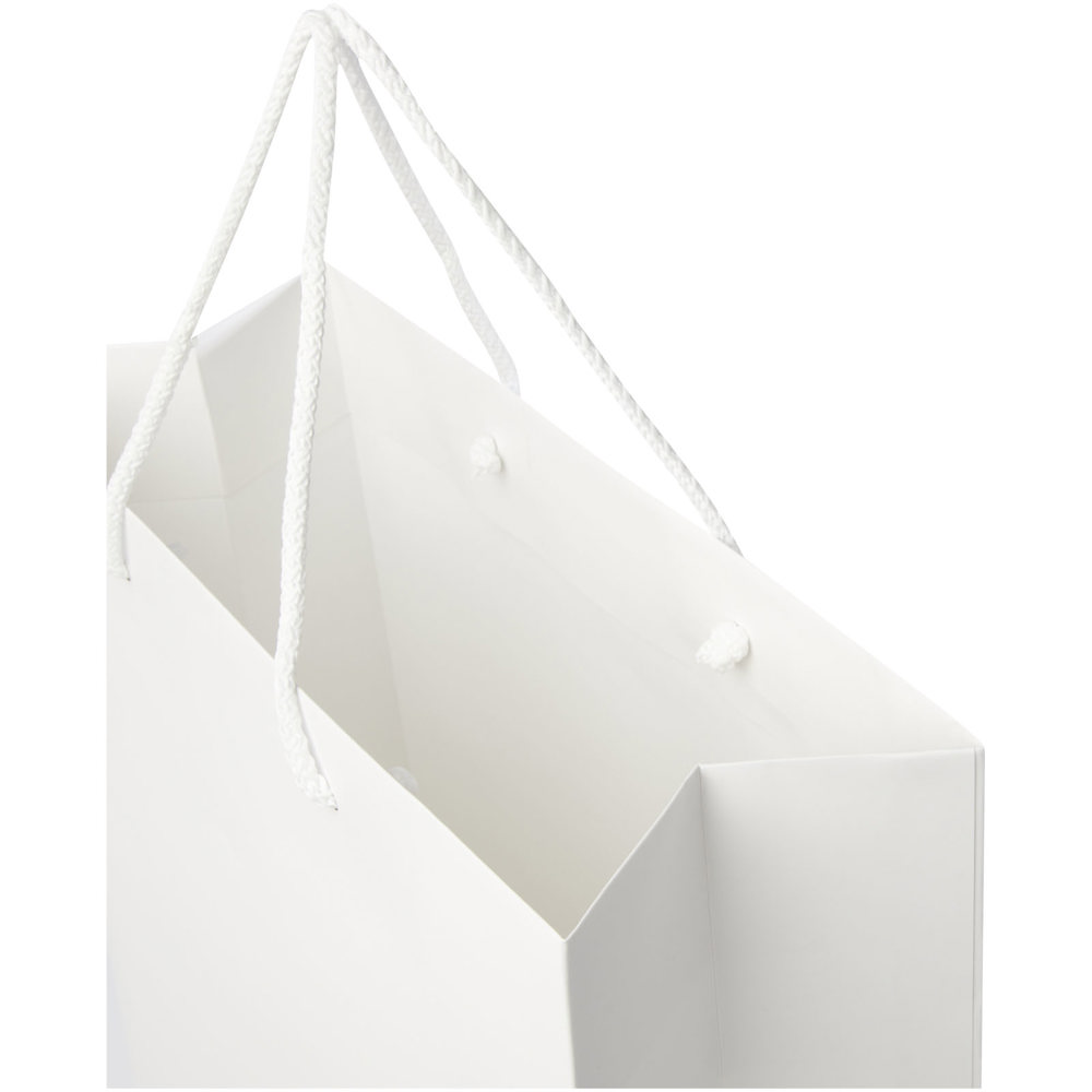 Handgemaakte 170 g/m2 integra papieren tas met PP woven handgrepen - 31 x 12 x 41 cm