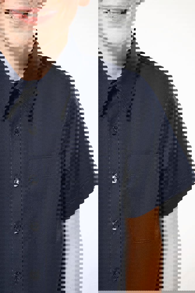 K520C - Kinder poplin overhemd korte mouwen