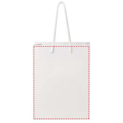 Handgemaakte 170 g/m2 integra papieren tas met PP woven handgrepen - 18 x 9 x 23 cm