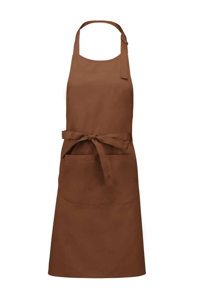 K885 - Katoenen schort met zak - Cacao