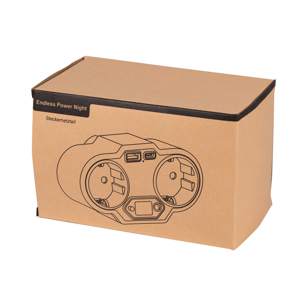 ENDLESS POWER NIGHT - USB-adapterstekker voeding met nachtlampje