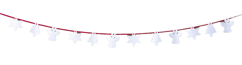 i-did - Esther | Kerstslinger 12 figuren, horizontaal - vilt - Care White