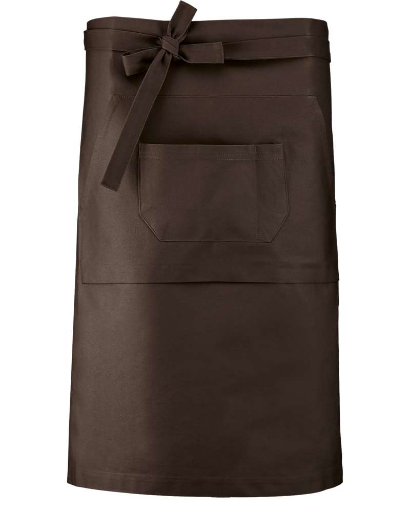 K887 - Katoenen lang schort - Chocolate