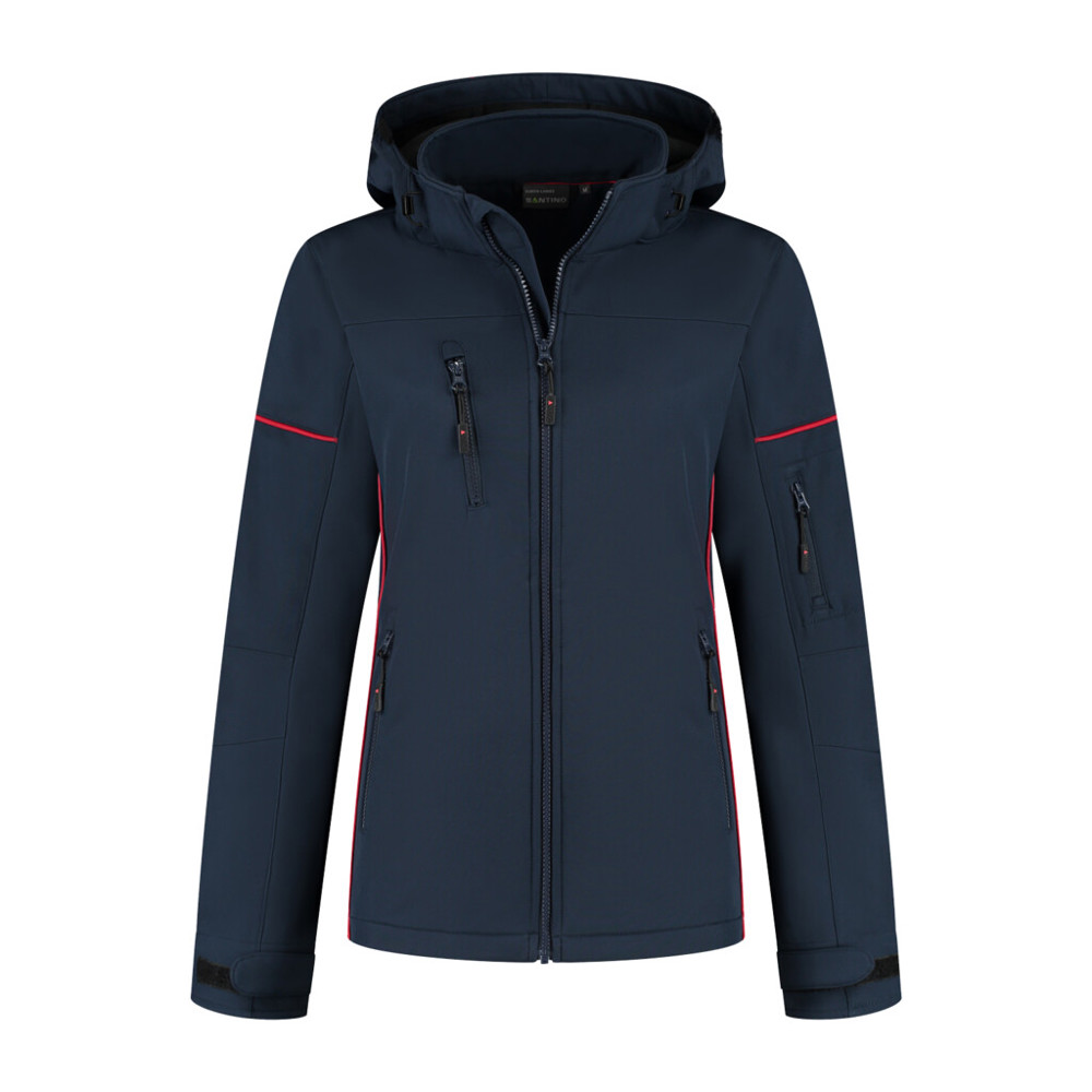 Santino Softshell Jacket Curtis Ladies - Real Navy / Red