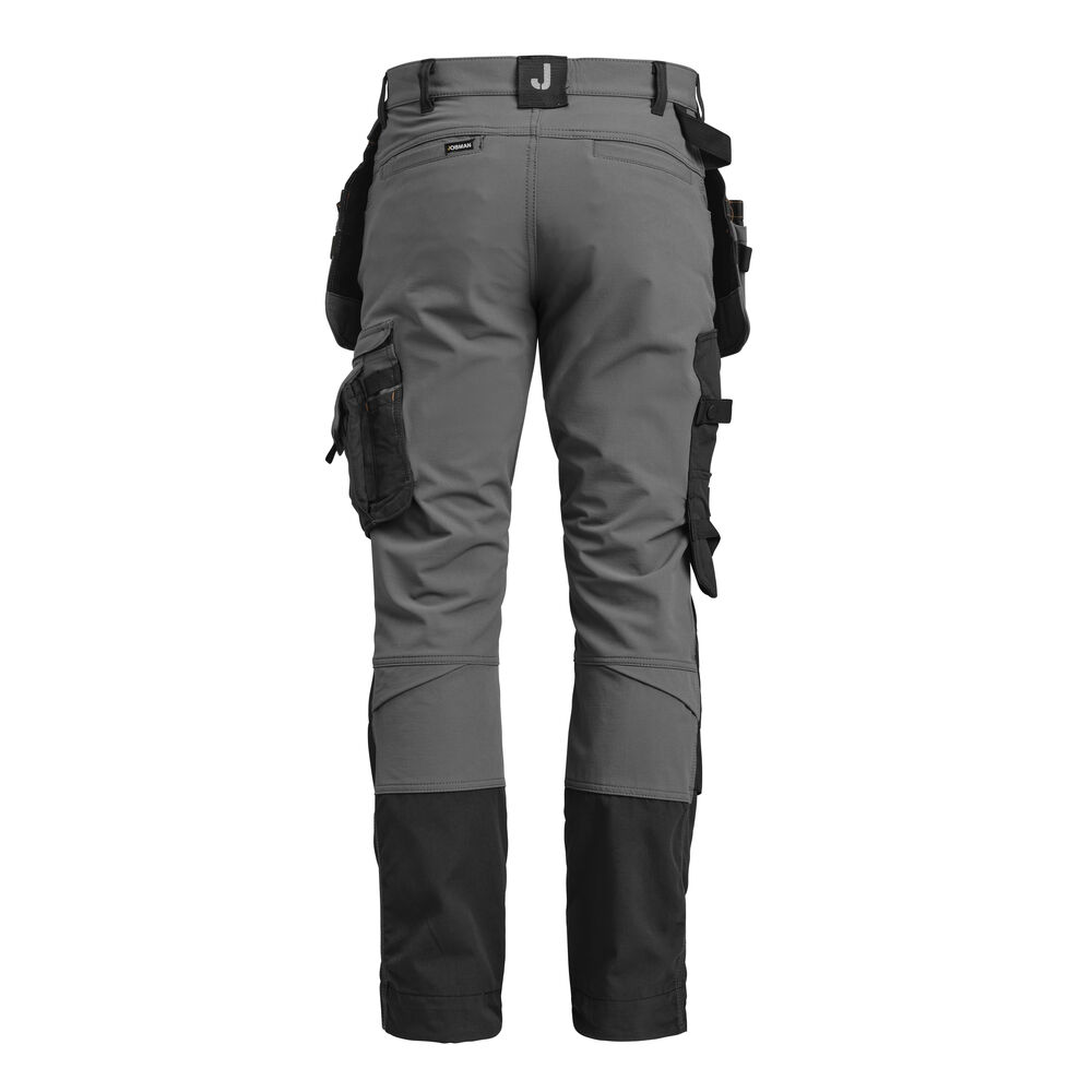 Jobman - 2391 Craftsman Trousers Stretch Donkergrijs/Zwart 116