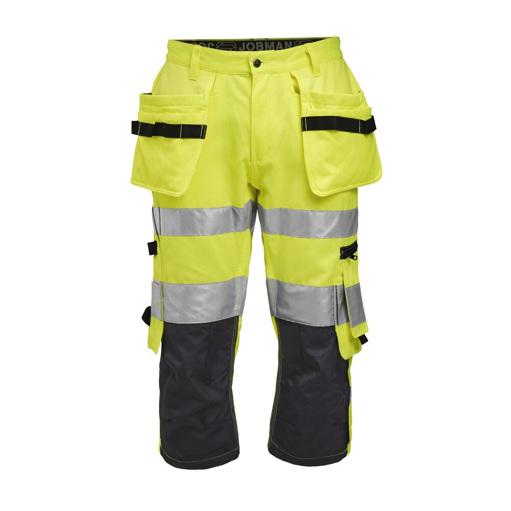 Jobman - 2217 Hi-Vis Long Shorts - Geel/Navy
