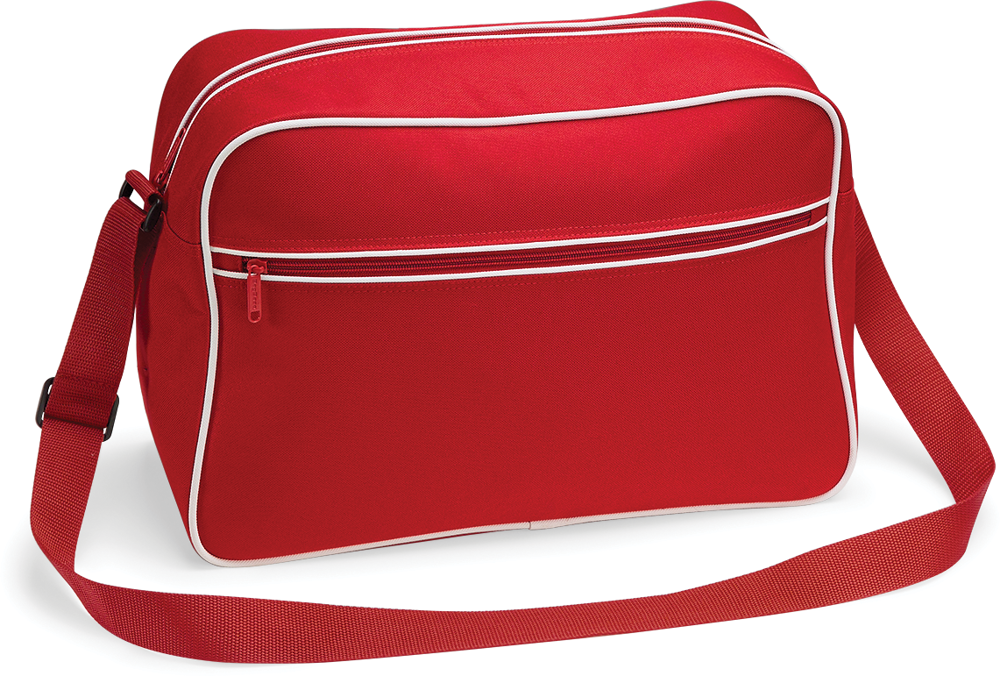BG14 - Retro Shoulder Bag - Classic Red / White