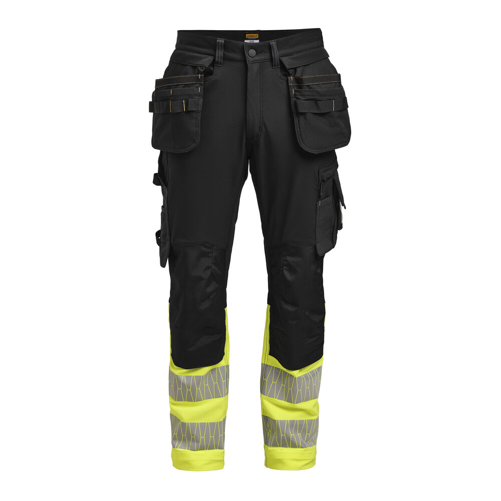 Jobman - 2372 Hi-Vis Women's Craftsman Trousers Stretch HP - Zwart/Geel